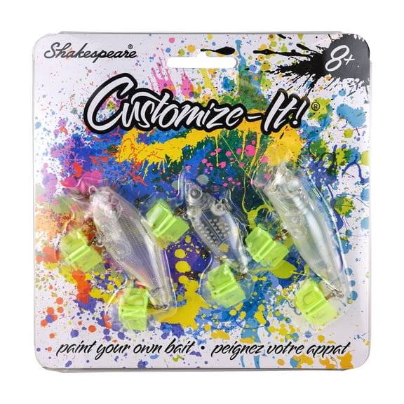 Shakespeare Customize-It Bait Kit, Paint-Your-Own Fishing Lures for Kids