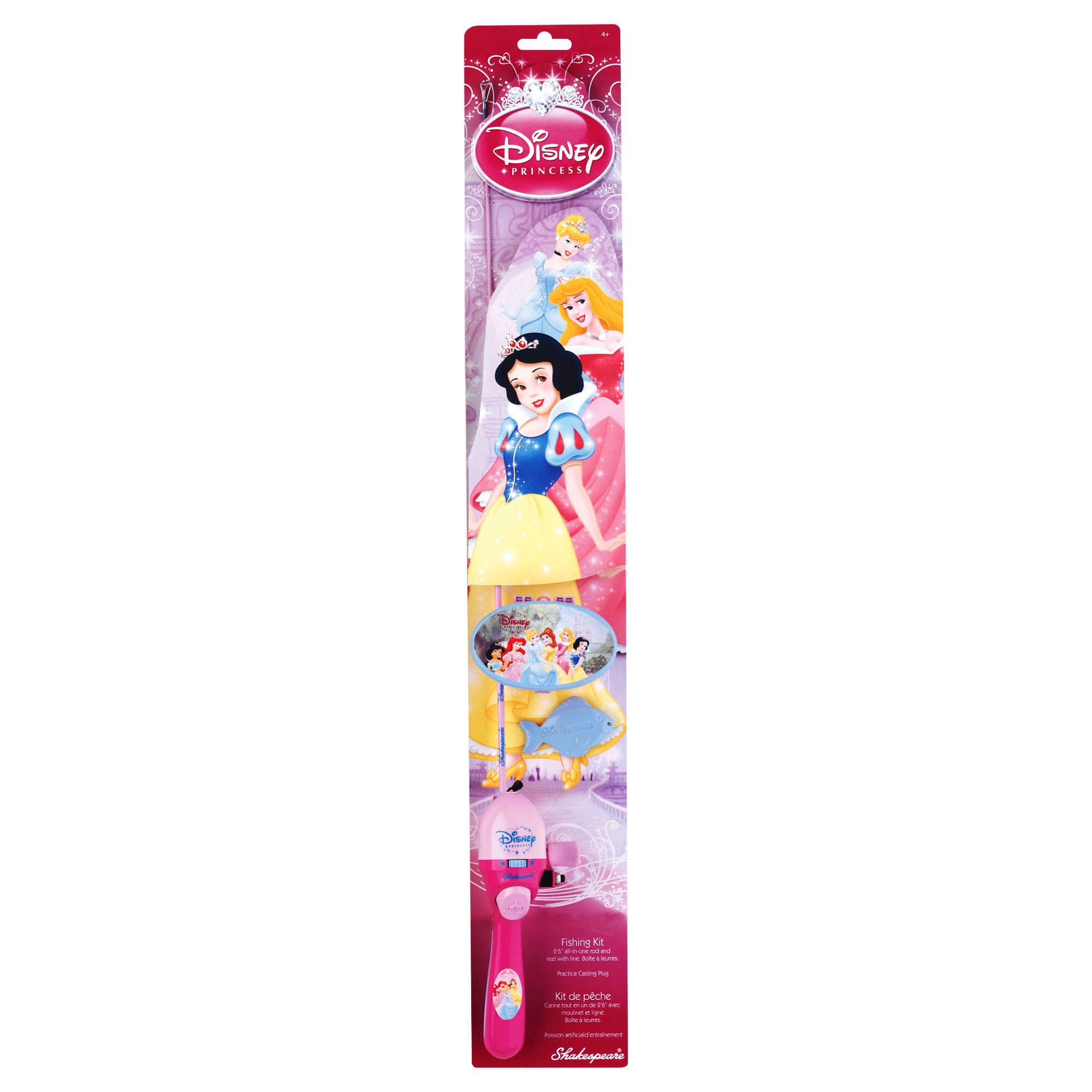 Shakespeare Disney Princess All-In-One 2'6 Rod And Reel Casting Kit with  Tackle Box