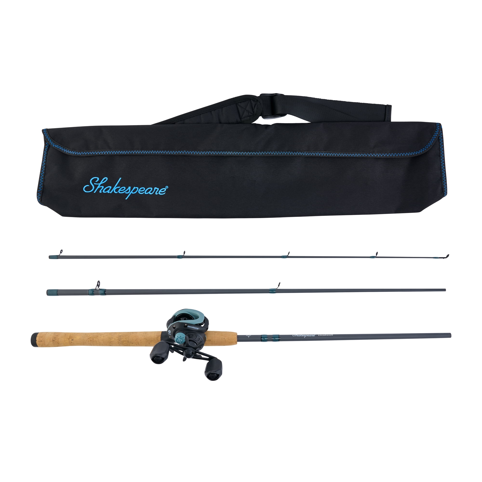 Shakespeare Excursion Baitcast Fishing Combo, 7' Medium Heavy Rod, Right-Handed Reel