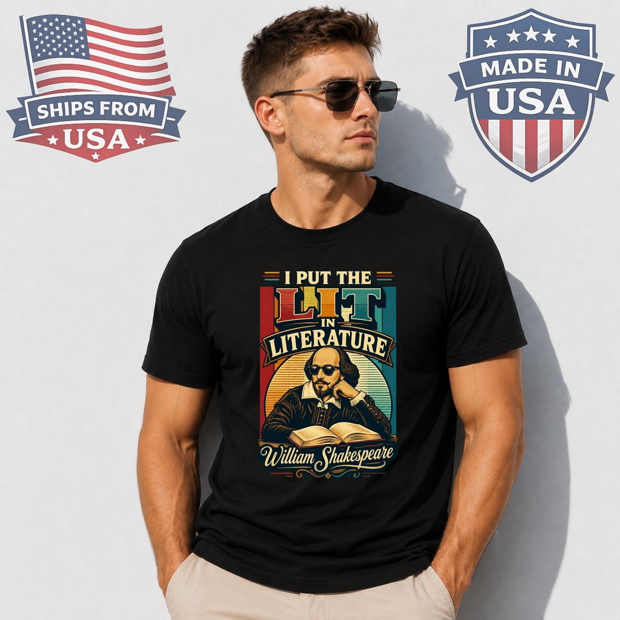 Meat Graphucs Shakespeare Lit In Literature Graphic T-Shirt Book Lover Design ...