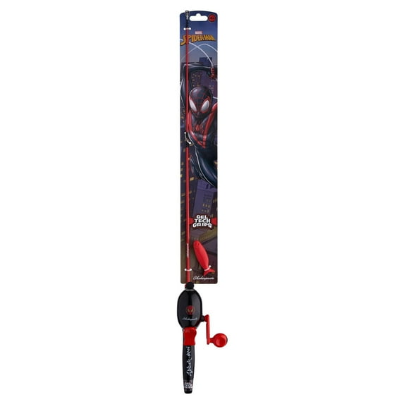 Shakespeare Marvel Miles Morales Beginner Kit 2'6" Spincast Combo for Kids