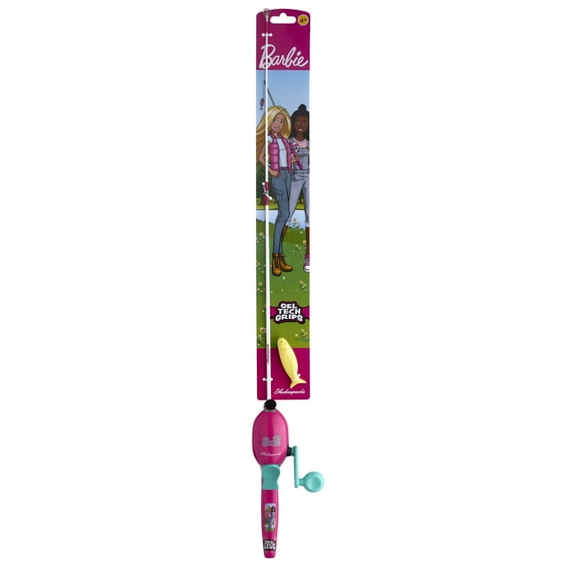Shakespeare Mattel® Barbie® Beginner Kit, 2'6" Medium Fishing Rod, 5 Size Reel