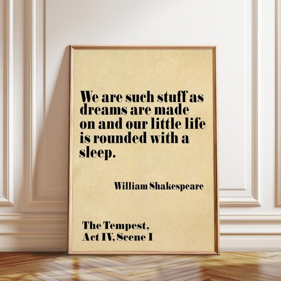 Shakespeare Quote The Tempest Literary Wall Decoration, Stretched Canvas