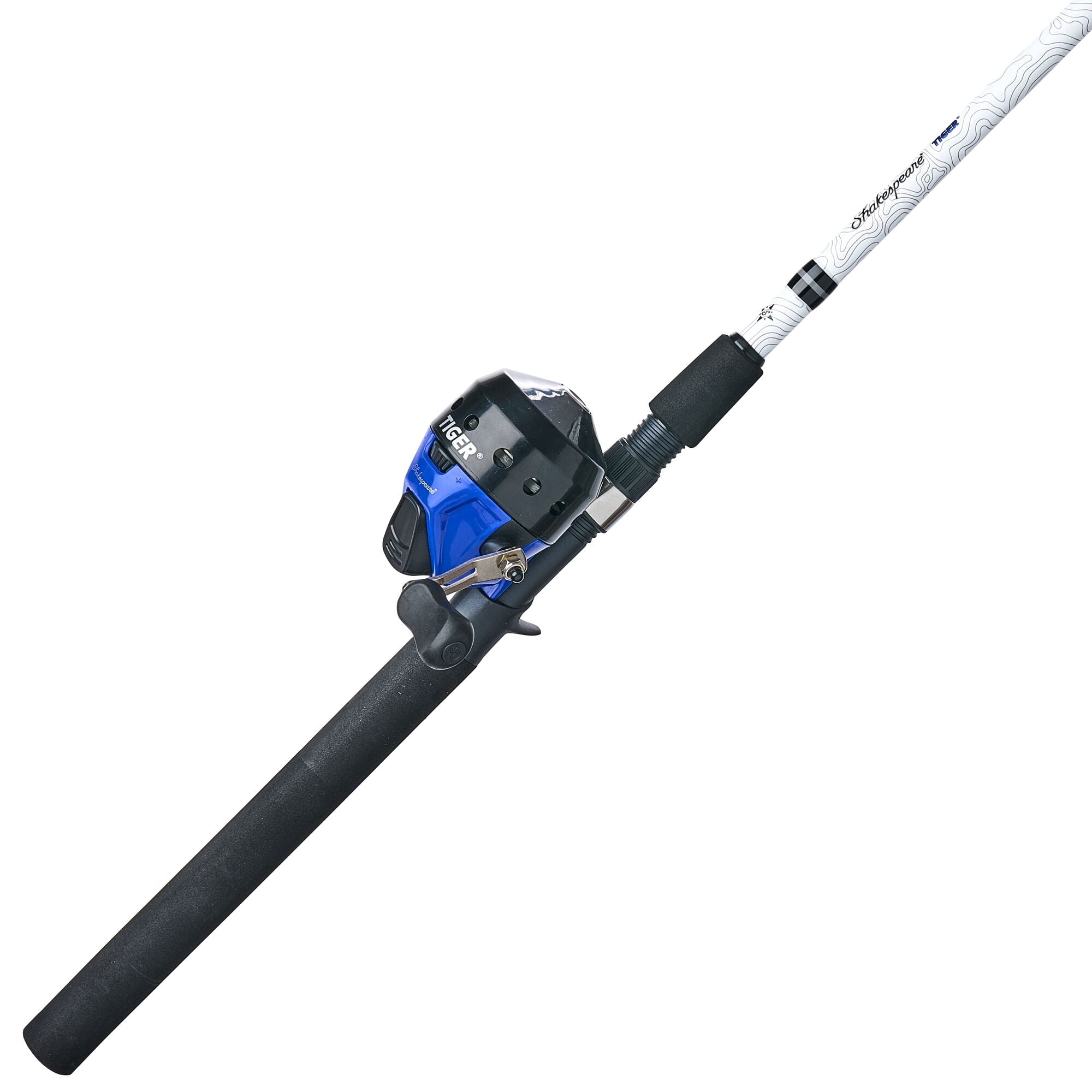 Shakespeare Tiger Spincast Combo, 6'6" 2-pc Medium Heavy Fishing Rod, 15-Size Reel