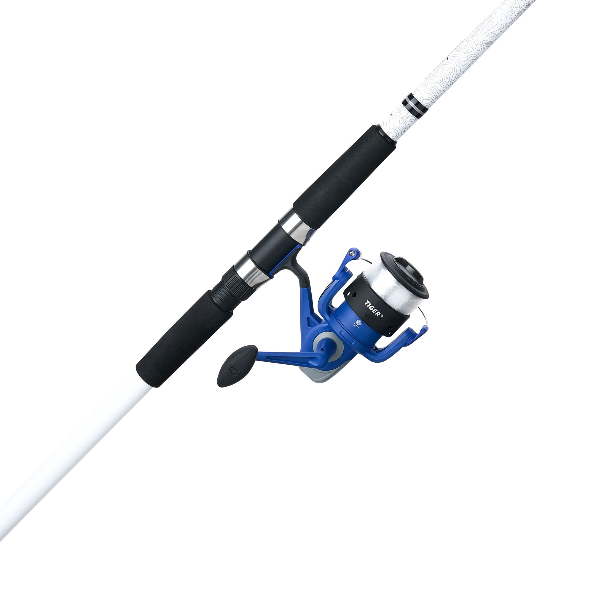 Shakespeare Tiger Spinning Combo, 12' 2-pc Medium Heavy Fishing Rod, 80-Size Reel