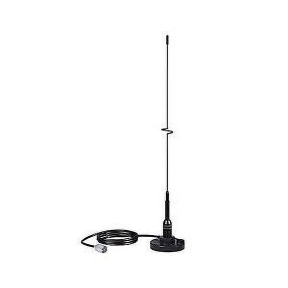 Shakespeare VHF 15in 5216 SS Black Whip Antenna - Bracket Included
