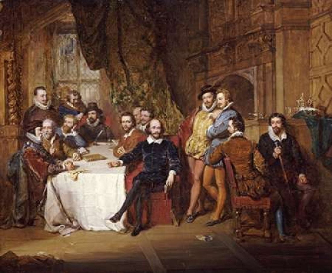 Shakespeare and His Friends at The Mermaid Tavern Canvas Art - John Faed (20 x 24)