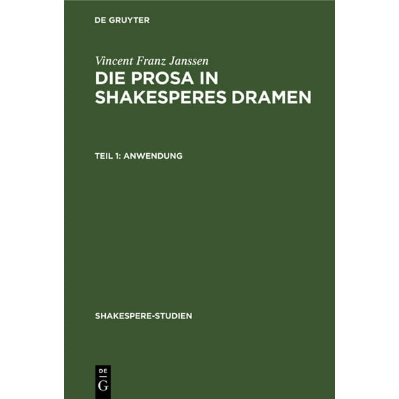Shakespere-Studien Anwendung, Book 1, (Hardcover)