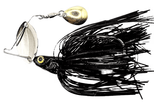 Shakin’ Shad 1/2 oz Black Diamond Bladed Jig, Colorado Spinner Blade Hybrid for Vibration & Flash / Weedless Bass Fishing Lure for Grass & Cover / Scented Durable Jig Alternative / Game Changer Baits