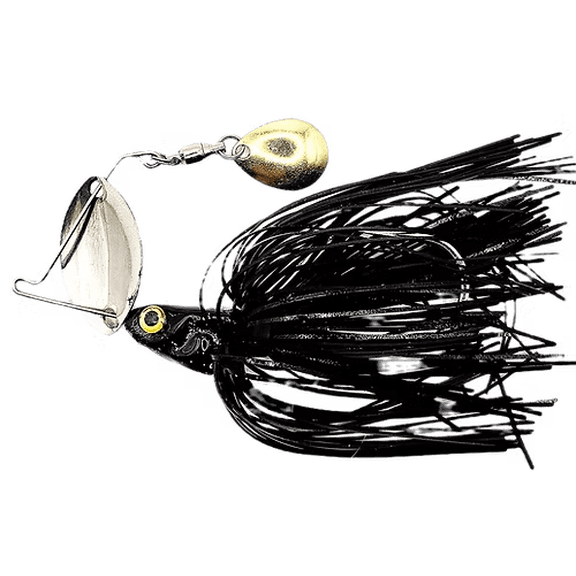 Shakin Shad 1/2 oz Black Diamond Bladed Jig, Colorado Spinner Blade Hybrid for Vibration & Flash / Weedless Bass Fishing Lure for Grass & Cover / Scented Durable Jig Alternative / Game Changer Baits