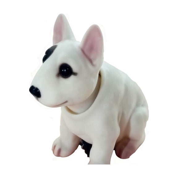 Shaking Dog Car Ornament, Bobblehead Dog Dashboard Decor, Resin Cute Puppy Vehicle Interior Accessory, 5.12 X 6.3 X 3.54 In,White