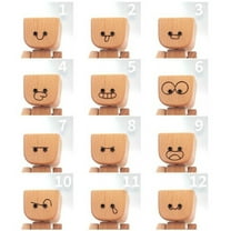 Shaking Wooden Figurine & Wobbling Wooden Figure, Car Dashboard & Desktop Ornament, Cute Handmade Compact Decoration with Whimsical Movement, Ideal Creative Gift,(1.98*1.96*1.57)in, Beige