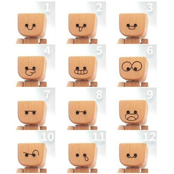 Shaking Wooden Figurine & Wobbling Wooden Figure, Car Dashboard & Desktop Ornament, Cute Handmade Compact Decoration with Whimsical Movement, Ideal Creative Gift,(1.98*1.96*1.57)in, Beige