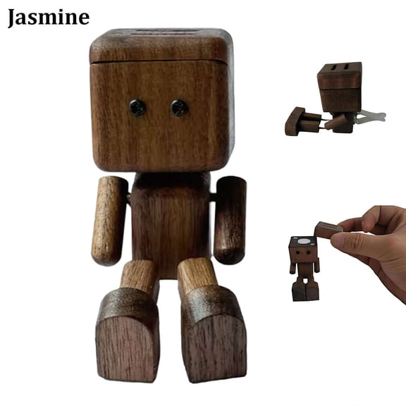 Shaking Wooden Man, Cute Shaking Wooden Figurine Diffuser, Car Dashboard Vent Clip, Long-Lasting Car Airs Refresher, Funny Car Accessories Gift - Jasmine