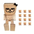 thumbnail image 1 of Shaking Wooden Man Figurine for Car Dashboard Decorations, Handmade Little Wooden Figure That Sways, 12 Magnetic Expressions, Shaking Feet Wooden Doll for Car, 1 of 9