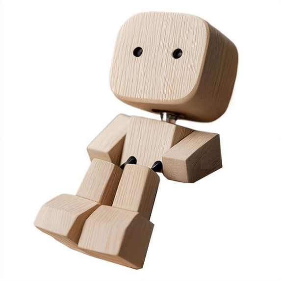 Shaking Wooden Man Figurine Car Decoration Small Ornaments Leg-swinging Robot Figurine Cute Wood Man Car Good Creative Gifts