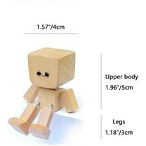 Shaking Wooden Man Figurine, Furenl Handmade Shaking Feet Wooden Doll, Shaking Feet Wooden Doll Set – Creative Journey Companion With 12 Fun Accessories To Decorate Your Life