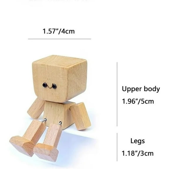 Shaking Wooden Man Figurine, Furenl Handmade Shaking Feet Wooden Doll, Shaking Feet Wooden Doll Set – Creative Journey Companion With 12 Fun Accessories To Decorate Your Life