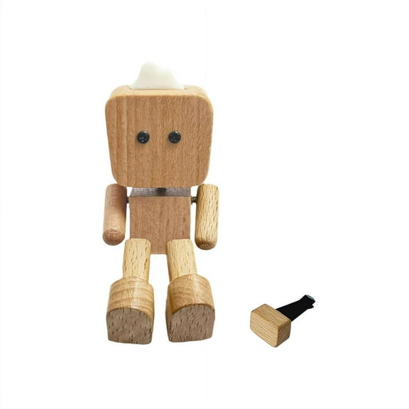 Shaking Wooden Man Figurine,  Handmade Swinging Legs Wooden Doll Car Dashboard Aromatherapy Decor Funny Wood Desktop Decor for Car Office Home