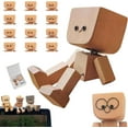 thumbnail image 1 of Shaking Wooden Man Figurine - Little Wooden Figure That Sways with 12Pcs Expressions,Shaking Feet Wood Figurines, Shake Your Feet Happily Wood Figures, Funny Cars Ornaments Desktop Decor Gifts, 1 of 7