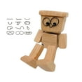 thumbnail image 1 of Shaking Wooden Man Figurine,Magicgift Shaking Feet Wooden Doll with Multiple Magnetic Expressions,A Charming Little Wooden Figure,Portable Handmade Car Ornament Desktop Decor,Creative Gifts for Home, 1 of 5