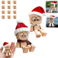 thumbnail image 1 of Shaking Wooden Man Figurine, Shaking Feet Woodens Doll with 12PCS Magnetic Expressions, Handmade Shaking Feet Wooden Car Dashboard Decorations, Creative Wood Desktop Decor(Mixed, 1 Set), 1 of 7