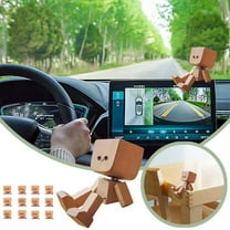 Wooden Man Wooden Man Figurine for Car Dashboard Handmade Car Dashboard Accessories with 12pcs Expressions Funny Cars Ornaments Wood Desktop Decor Christmas Gifts
