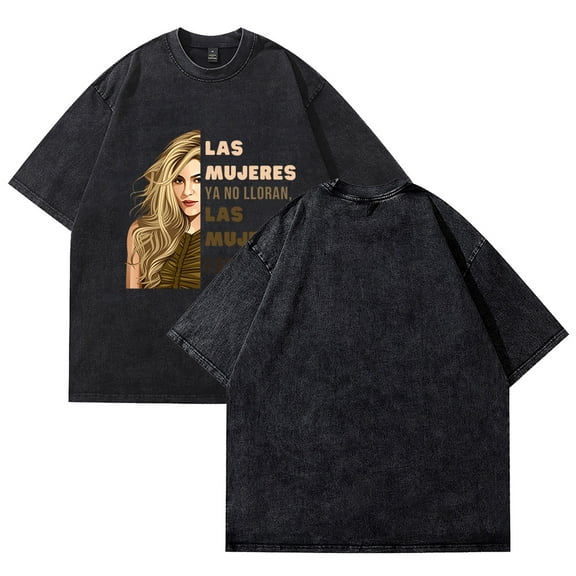 Shakira Las Mujeres Ya No Lloran Hip hop style round neck cotton short sleeve T-shirt, men's and women's sportswear