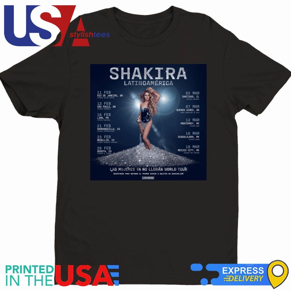 Shakira Las Mujeres Ya No Lloran Tour TShirt North America 2025 Shirt