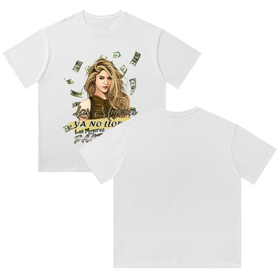 Shakira Las mujeres ya no lloran World Tour Short Sleeve Top Oversize Crew Neck Printed T-Shirt