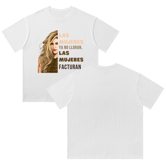 Shakira Las mujeres ya no lloran World Tour Short Sleeve Top Oversize Crew Neck Printed T-Shirt
