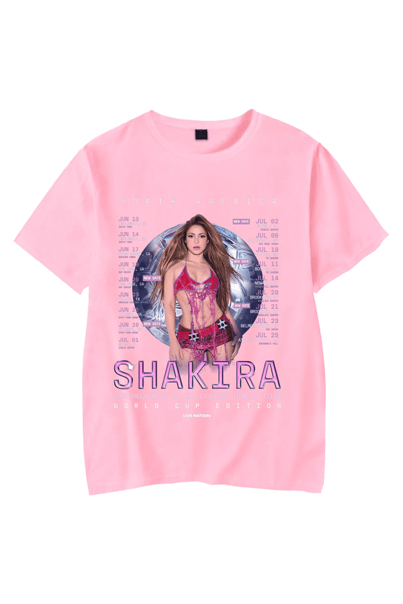 Shakiras Merch Shirt 2026 Tour Print Tshirt Fashion Music Fans Tees For Women Men