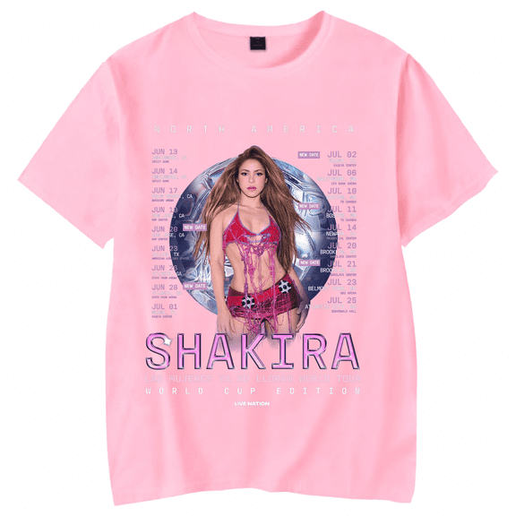 Shakiras Merch Shirt 2026 Tour Print Tshirt Fashion Music Fans Tees For Women Men
