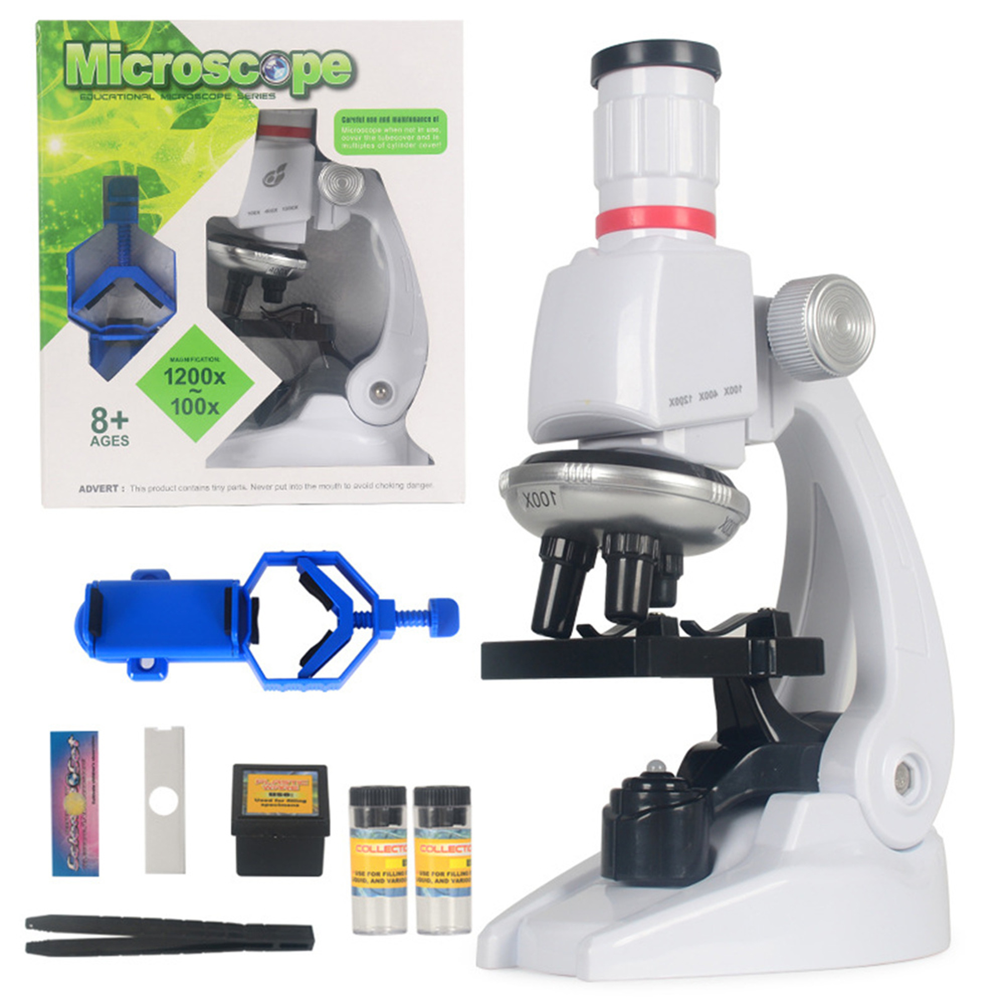 Shakub Kids Child 1200x Microscope Science Kit Set Educational Toy Lab