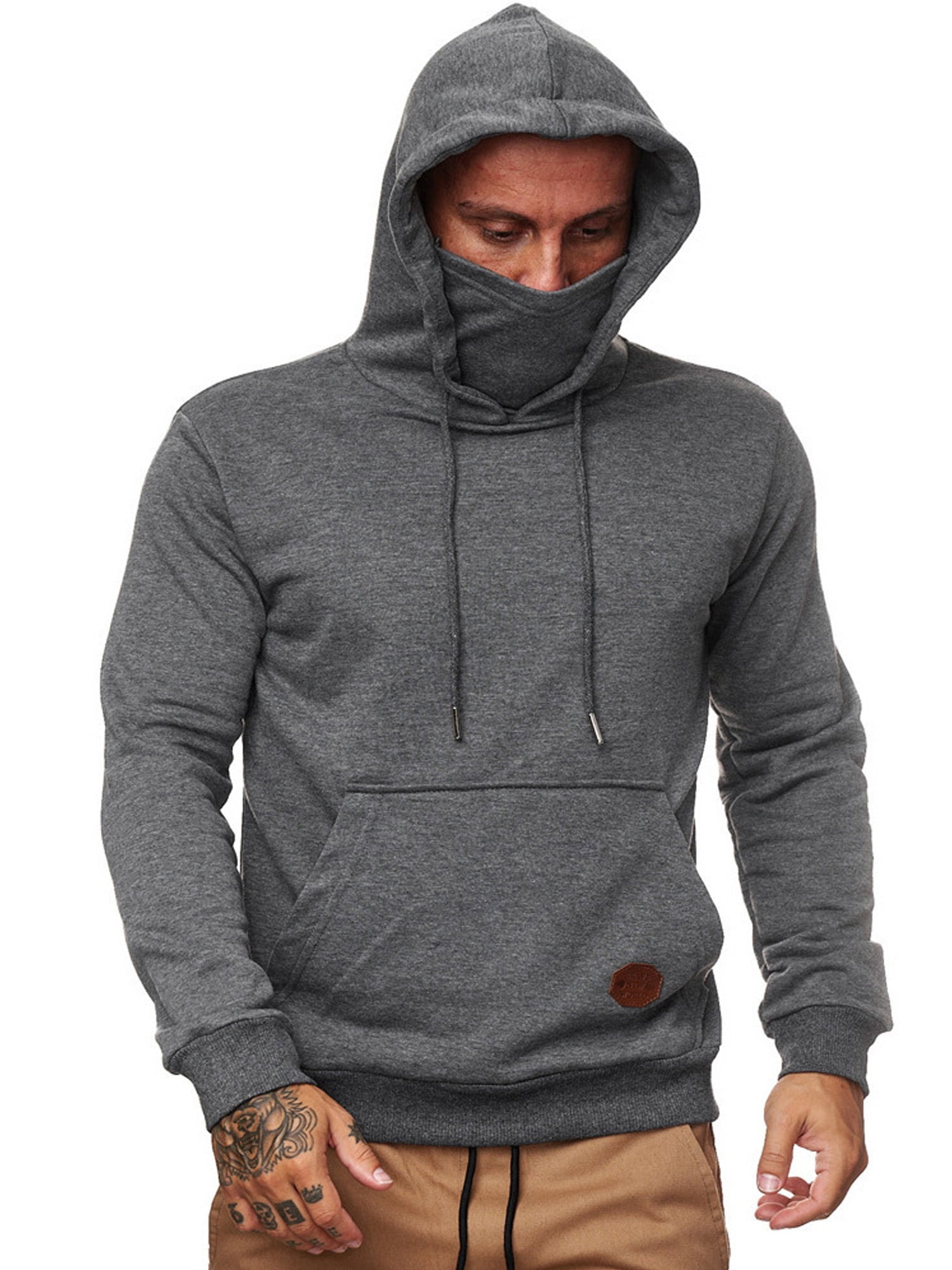 Shakub Mens Winter Face Mask Hoodie Pullover Sports Casual Biker