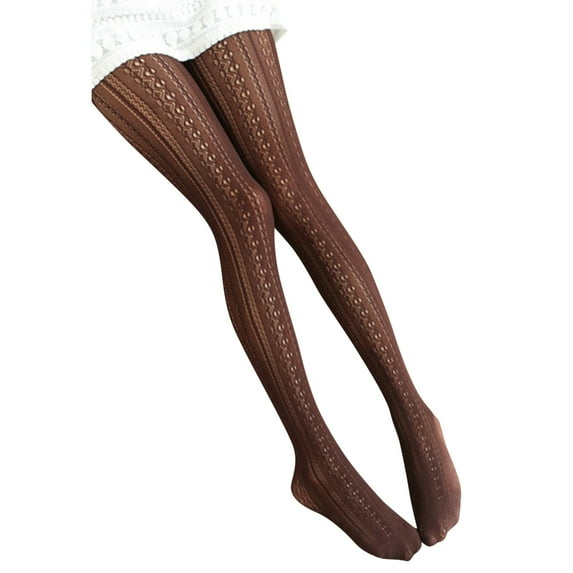 Shakumy Ballet Tights for Women Lace Carved Retro Slim Tights Socks Transparent Stockings Women Sheer Tights Patterned Socks Coffee One Size