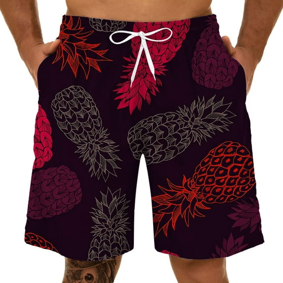 Shakumy Beer Swim Trunks for Men 3D Size Summer Print Sports Fun Shorts Dinosaur Plus Men's Leisure Men's Shorts Surf Red 5X-Large