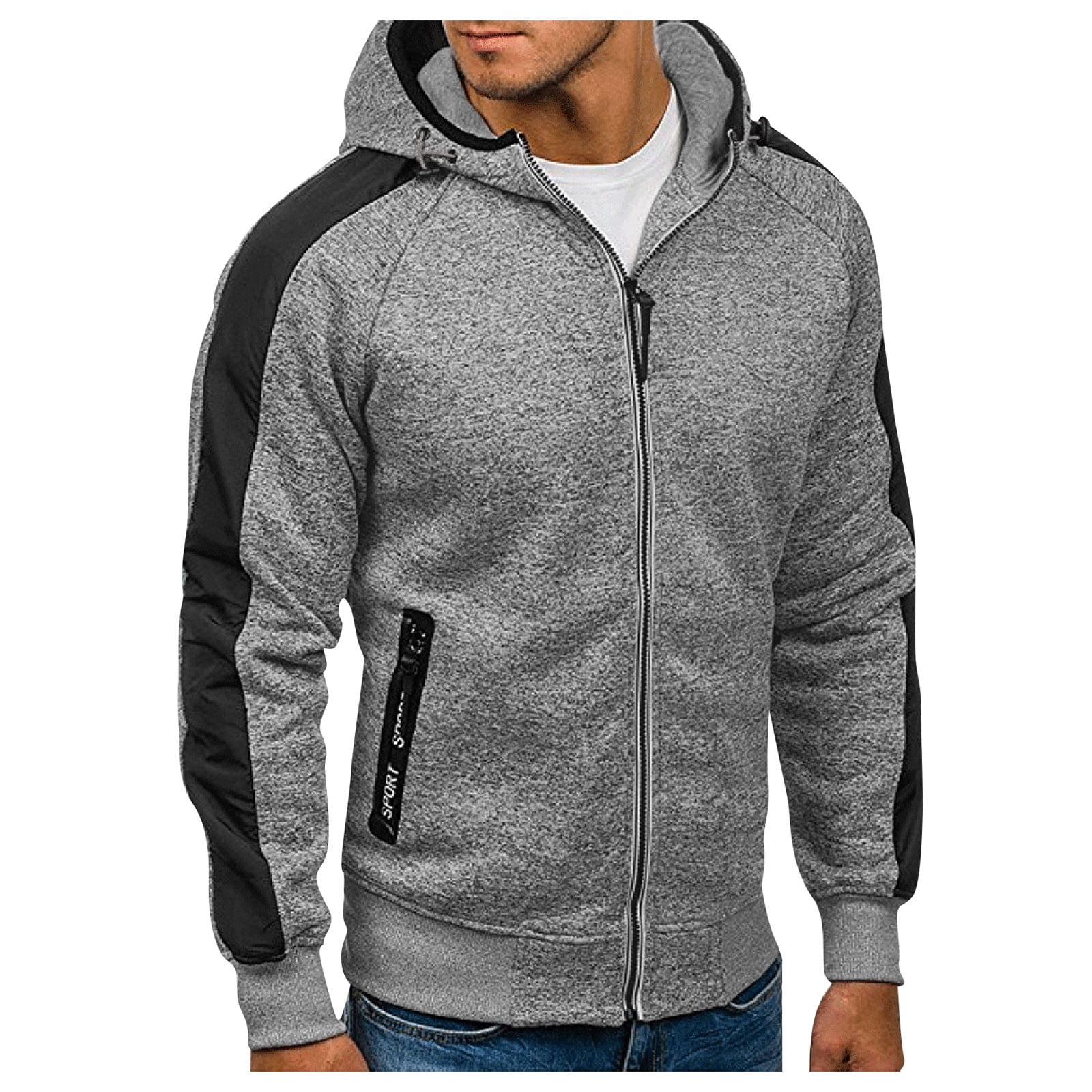Amazing Men Casual Solid Hoodies - Fashion Plus Size Zipper Hooded Sweatshirt  (D100)(TM5)