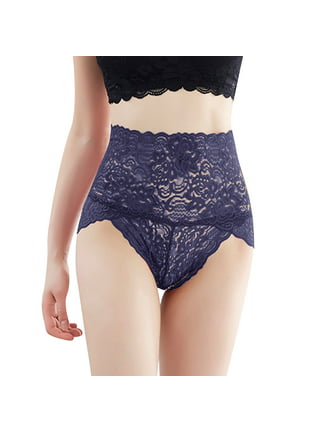 Shakumy Nylon Granny Panties Women Sexy Shapewear Lace High Waisted  Underwear Embroidered Mesh Sheer Eatable Panties Underpants Pink X-Large