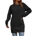 thumbnail image 1 of Shakumy Sweater Dresses for Women Knee Length Maternity Women's Long Sleeve Long Sweater Dress for Women Long Sleeve Dress Black X-Large, 1 of 5