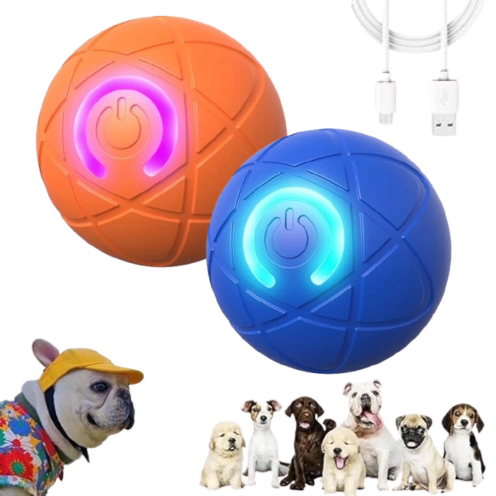 2 Pack Dog Shaking Ball Toys Interactive Bouncing Ball With Vibration & LED Lights, Great For 2 Pack Dog Shaking Ball Toys Interactive Bouncing Ball With Vibration & LED Lights, Great For