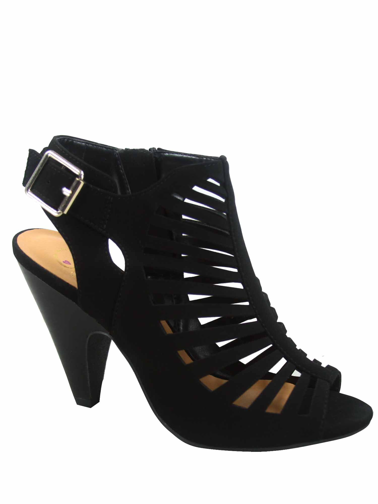 Women's Sandals Open Toe Chunky Heel Ankle Strap Sandals, Black, 8