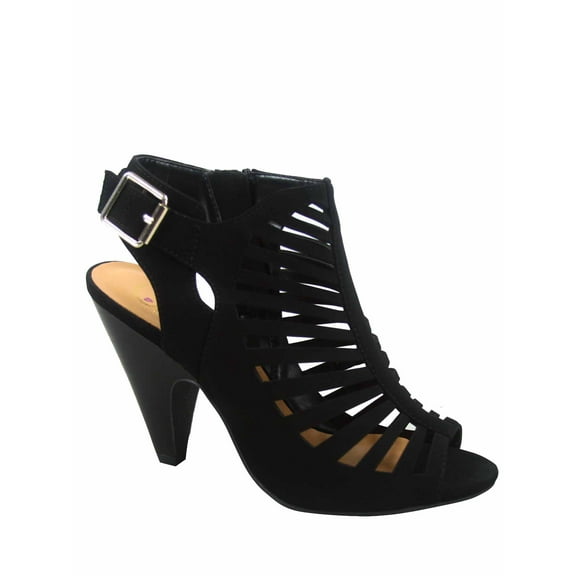 My Delicious Shoes Women's Sandals Open Toe Chunky Heel Ankle Strap Sandals, Black, 8