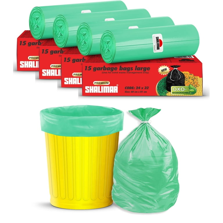 Premium OXO - Biodegradable Garbage Bags 24 X 32 Inches (Large) 60 Bags(4  rolls)