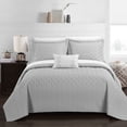 thumbnail image 1 of Shaliya 8 or 6 Piece Quilt Cover Set Interlaced Vine Pattern Quilted Bed in a Bag, 1 of 8