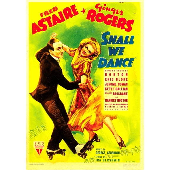 Shall We Dance? From Left: Fred Astaire Ginger Rogers On Midget Window Card 1937 Movie Poster Masterprint (11 x 17)