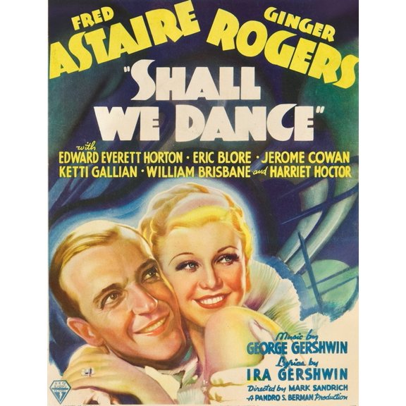 Shall We Dance? From Left: Fred Astaire Ginger Rogers On Window Card 1937 Movie Poster Masterprint (11 x 17)