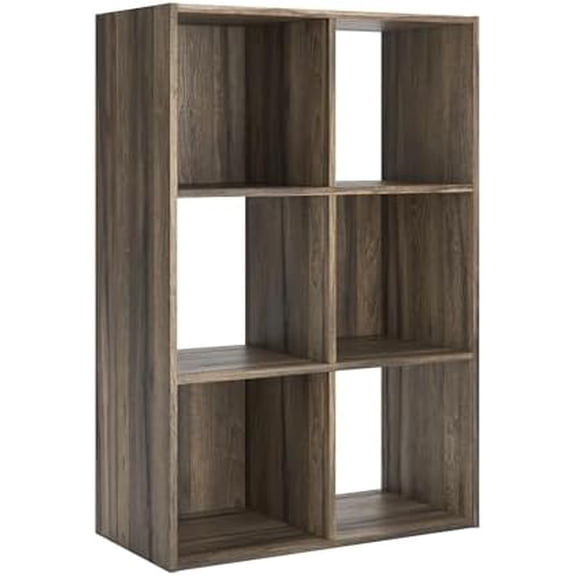 Shallifer 6 Cube Storage Organizer or Bookcase, Brown