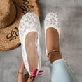 thumbnail image 1 of Shallow Cut Lace Trim Women's Dress Shoes Comfortable Plus Size Office Work Daily Wear Spring Summer White 6.5, 1 of 7
