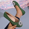 thumbnail image 1 of Shallow Cut Rhinestone Comfortable Women's Casual & Dress Shoes Daily Wear Spring Summer Plus Size Office Work Green 7, 1 of 9